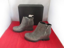 SOREL Joan of Artic Wedge III Lug Sole Zip Booties $200 -US Size 9  Quarry- #913 - £70.95 GBP