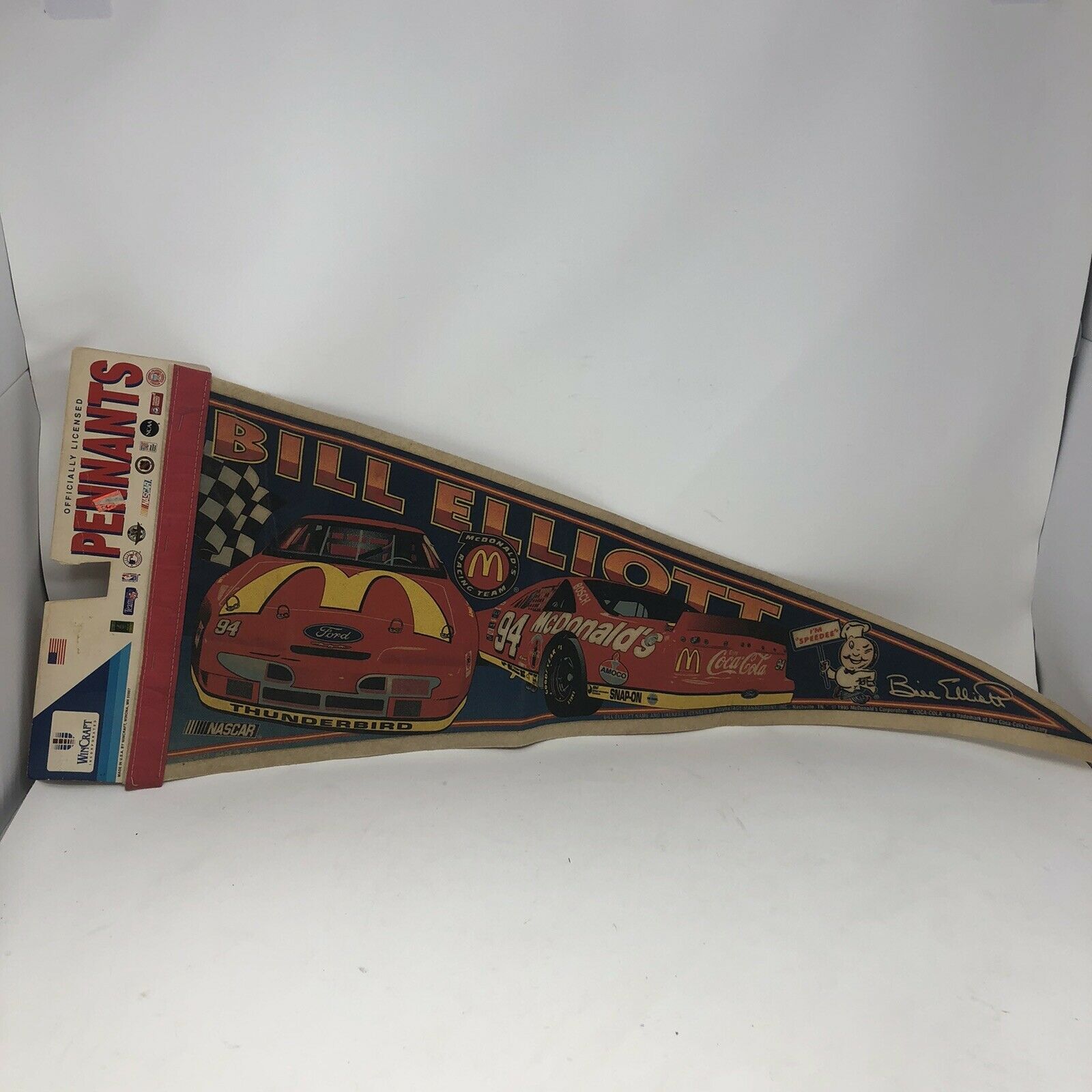 RARE 1990's NASCAR BILL ELLIOTT #94 FULL SIZE PENNANT MADE BY WINCRAFT 1994 - $18.49