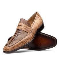 Fangio Classic Penny Loafer Genuine Ostrich Leg Quill Shoes Orix image 2