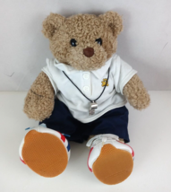 Build A Bear Workshop Tan Teddy Bear Sports Coach With Whistle 14&quot; Plush - £14.49 GBP