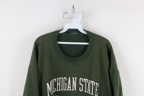 Vtg 90s Champion Mens 2XL Thrashed Michigan State University Sweatshirt Green Item image 2
