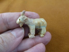 Y-GOA-8) gray BILLY GOAT with horns carving stone SOAPSTONE figurine lov... - £6.84 GBP