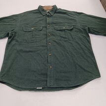 Cabela’s Deerskin Soft Chamois Cloth Men’s L Green Cotton Short Sleeve Shirt  image 13
