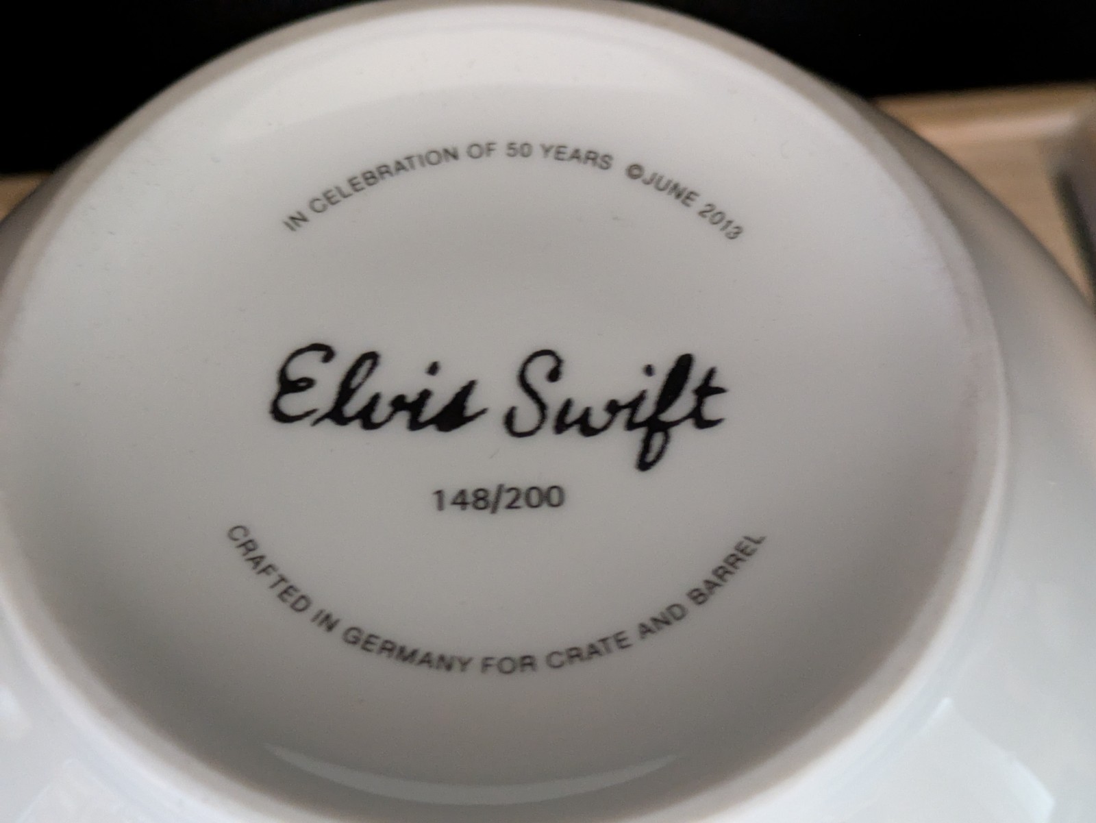 Crate & Barrel Elvis Swift Cat Dog Teapot 7 of 200 50th Anniversary Wood Box NEW Item image 10