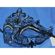 Luxury Crown Metal Laser Cut Masquerade Mask with Clear Diamonds 5 Colors - £12.72 GBP