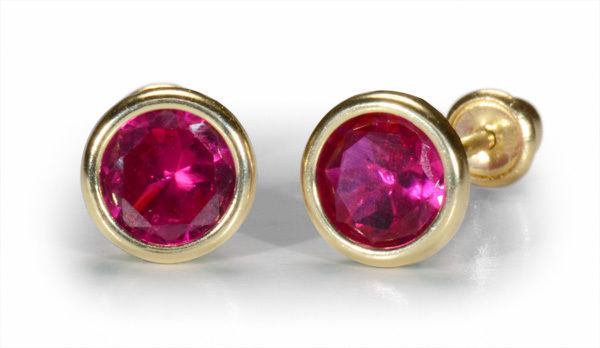  Stud Earrings14K Gold Round Bezel   ON SALE THIS WEEK - $13.71 - $34.29