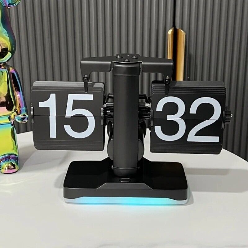 European Desktop Clock Creative Flip Down Page Mechanical Retro Desk Clock - $39.50+