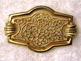 Filigree Brooch Floral Open Work 2" Gold Plate VTG Statement Pin Fashion Jewelry - £10.24 GBP