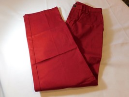 Izod Flat Front Straight American Chino MetrixFit Men&#39;s Pants Rio Red 30... - $33.45