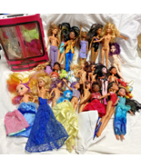 Barbie &amp; Girls Dolls Lot of 25 with Wardrobe Closet, Shoes, Accessories,... - $44.84