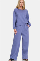 Zenana Round Neck Raglan Sleeve Top and Elastic Waist Pants Set - $48.29