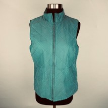 Orvis Quilted Zippered Lined Pocketed Vest Greenish Blue Outdoor Women&#39;s... - £22.67 GBP