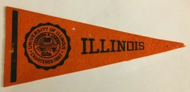 Illinois Fighting Illini Vintage Mini Pennant 4&quot; x 9&quot; - £10.95 GBP