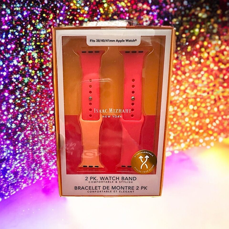 Isaac Mizrahi 2 Pack Watch Bands In Pink color block New In Box - £31.31 GBP