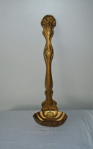 Vintage Holy Water Font Cast Metal Wall Mount Religious Gold Gilt 25&quot; - £27.66 GBP