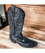 Justin Boots Men&#39;s Cowboy Western Classic Buck R Toe Boots Shoes Black 1... - £58.48 GBP