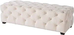 Christopher Knight Home Morris Fully Tufted Rectangular Ottoman, Ivory - $359.99