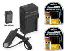 2X LPE6N Batteries + Charger for Canon EOS 60D, Canon EOS 60Da, EOS 70D, XC15, - $50.38