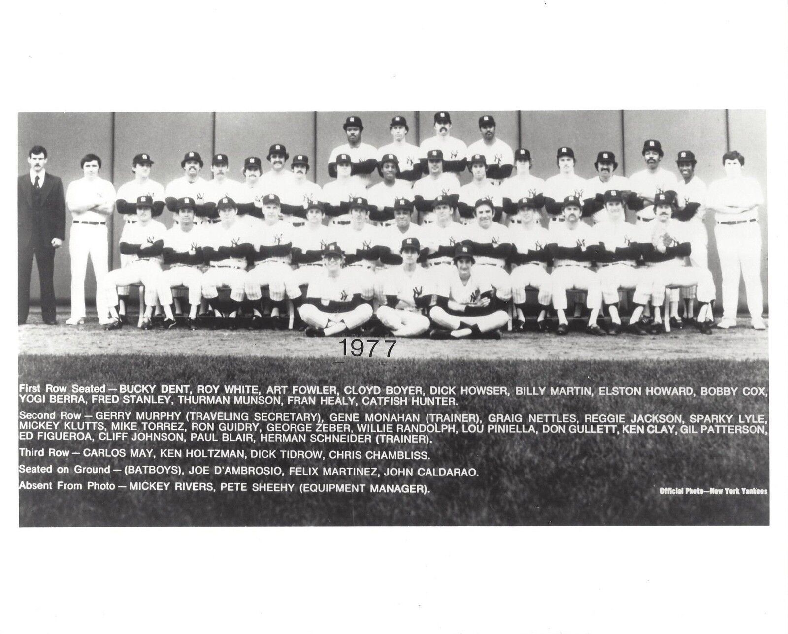 Primary image for 1977 NEW YORK YANKEES 8X10 TEAM PHOTO BASEBALL MLB PICTURE NY