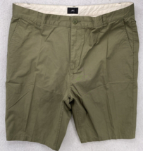 Obey Propaganda Mens Size 38 Cotton Flat Front Shorts Green 11&quot; Inseam - £14.01 GBP