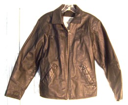 Middlebrook Park Black Leather Short Jacket with Quilted Lining Size Small - $58.50