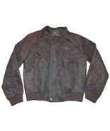 A COLLEZIONI Italian Made Men&#39;s Brown Sueded Leather Jacket Large - $54.86 CAD