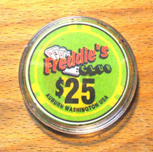 (1) $25. Freddie&#39;s Club Casino Chip - Auburn, Washington - £7.03 GBP