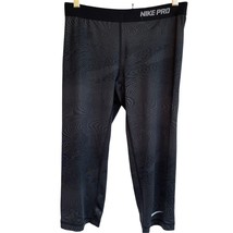 Nike Pro Dri Fit Capri Fitted Leggings Womens Size Medium Pants Black Pr... - $12.46