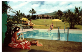 Leimaking Poolside at the Hotel Hana Maui Hawaii Postcard - $9.85