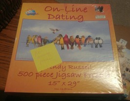 On-Line Dating 500 Piece Jigsaw Puzzle Suns Out 15x29 Wendy Russell 55302 - $14.99
