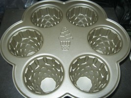 Nordic Ware Gold Ice Cream 6 Cone Cupcake Pan - $25.00