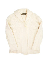 Inis Crafts Merino Wool Sweater Womens S Cardian Fisherman 1 Button Chun... - £29.54 GBP