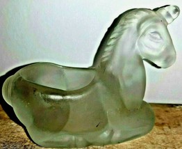 Unicorn Frosted Glass Figurine Trinket Dish As Is READ Clearance! - £6.81 GBP