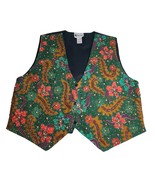 Ana Mori Floral Embellished Vest Beaded Adjustable Back Strap Holiday Ch... - $46.75