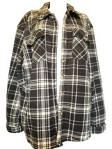 SAGE Collective Shirt Jacket Shacket womens Black/White Plush Plaid size... - $15.00