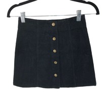 Rylee + Cru Girls Mini Pencil Skirt Corduroy Button Front Black 12-14Y - £19.18 GBP