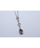 Swarovski Jewelry Silver-tone Clear & Smokey Crystal Drop Necklace 15"-16.5" Lg - $94.85