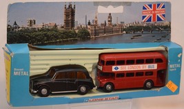 1984 Lone Star 1/50 London Taxi Cab &amp; Double Decker Bus Die-Cast Set #12... - £29.38 GBP