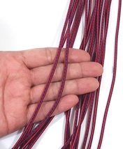 3mm wide -5-10y Dark Red Purple Black Stitched &amp; Stripes Round Elastic C... - $5.99+