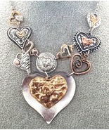 Multi Heart Link Necklace and Earrings Set - $470.27 MXN