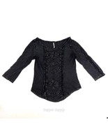 Free People Womens Top Blouse Shirt Washed Faded Black Gray Size S|P - £15.49 GBP