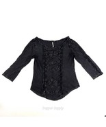 Free People Womens Top Blouse Shirt Washed Faded Black Gray Size S|P - £14.72 GBP