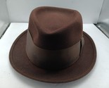 Vintage Stetson Royal Brown Fedora Hat Size 7 1/8 Playboy Style Chicago - $98.99
