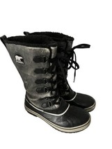 SOREL Womens Boots Winter Gray Winter Waterproof Faux Fur Lining Sz 7 - £24.81 GBP