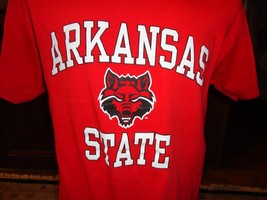 Red Arkansas State Red Wolves WOLF HEAD Graphic Cotton NCAA Tshirt Adult L Nice - £19.39 GBP