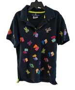 Psycho Bunny Shirt Boys Medium Navy Blue Fulton All Over Print Short Sle... - $48.73 CAD