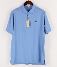 Peter Millar Summer Comfort Polo Shirt Mens Large Blue Hemlock Performan... - $37.15