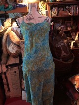 LOUPILOU Sweet Arctic Blue+Moss Green Dress Size L - £19.55 GBP