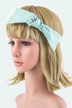 Girl&#39;s Self Tie White &amp; Green Convertible Bow Tie Headband - £2.76 GBP