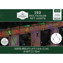HOLIDAY TIME 308-2515-MULTI 150CT MULTICOLOR NET LED LIGHTS 6x4' - NEW! - $14.78
